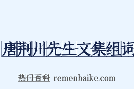 唐荆川先生文集组词是什么意思的图片